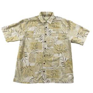 Joseph & Feiss Silk Hawaiian Shirt Mens XLT Palms 100% Silk Summer Party